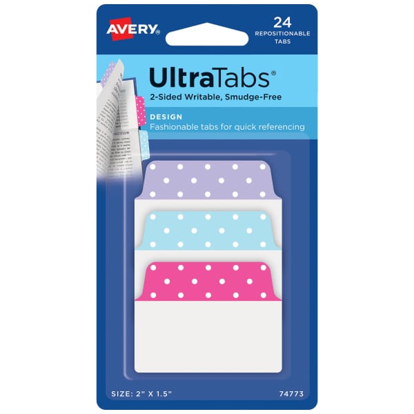 Ultra Tabs®, Dots, 24 Multiuse Tabs, 2" x 1.5"